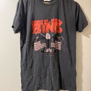 Anine Bing Black Graphic Eagle Tee with Red Logo